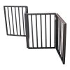 Pet Gate - Dog Gate for Doorways, Stairs or House ;Freestanding, Folding, brown, Arc Wooden