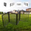 Pet Gate - Dog Gate for Doorways, Stairs or House ;Freestanding, Folding, brown, Arc Wooden