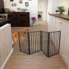 Pet Gate - Dog Gate for Doorways, Stairs or House ;Freestanding, Folding, brown, Arc Wooden