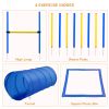 4PC Obstacle Dog Agility Training Course with Jump Hurdle, Tunnel, Pause Box, Weave Poles and Carrying Bag