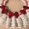 Red Bowknot Retro Lace Collars Handmade Dog Necklace Neckerchief 8.2-11.2"