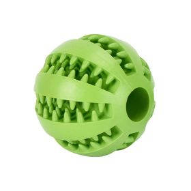 Dog Squeaky Ball Toy; Pet Chew Toy For Dog; Tooth Cleaning Ball Bite Resistant Pet Supplies (Color: Green, size: 2.3Inch)