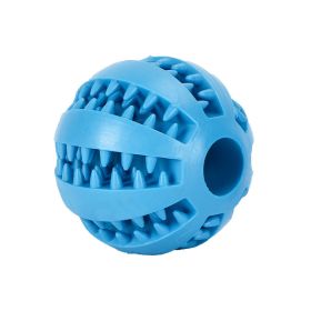 Dog Squeaky Ball Toy; Pet Chew Toy For Dog; Tooth Cleaning Ball Bite Resistant Pet Supplies (Color: Blue, size: 2.7Inch)