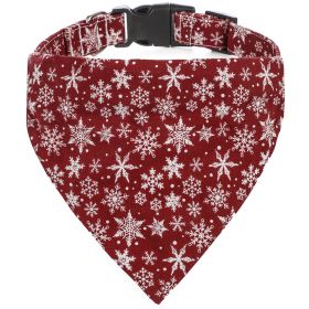 Sunflower Christmas Pet Bandana With Adjustable Buckle For Dogs And Cats (Color: Brick Red, size: XS)