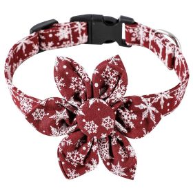 Sunflower Christmas Pet Bandana With Adjustable Buckle For Dogs And Cats (Color: Dark Red, size: L)