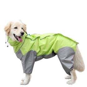 A Raincoat for all small and large dogs; Pet raincoat Medium large dog Golden hair Samo Alaska waterproof four foot raincoat Dog hooded raincoat (colour: Pink, size: 18)