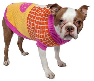 Lovable-Bark Heavy Knit Ribbed Fashion Pet Sweater (size: large)