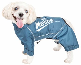 Dog Helios 'Hurricanine' Waterproof And Reflective Full Body Dog Coat Jacket W/ Heat Reflective Technology (Color: Blue, size: X-Small)