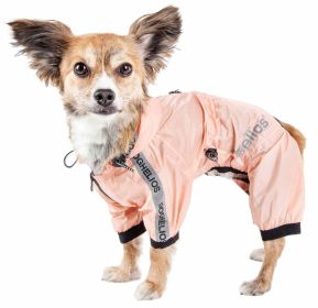 Dog Helios 'Torrential Shield' Waterproof Multi-Adjustable Full Bodied Pet Dog Windbreaker Raincoat (Color: Pink, size: large)