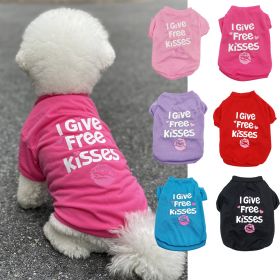 Pet Cotton Clothes for Dogs in Summer English Print Pet Dog Clothes Tank Top T-shirt in Summer (Color: Blue, size: XS)