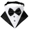 Wedding suit dog collar pet saliva towel dog wedding triangle scarf