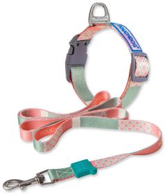 Touchdog 'Trendzy' 2-in-1 Matching Fashion Designer Printed Dog Leash and Collar (Color: Pink / Purple, size: small)