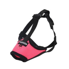 Dog Muzzle,Soft Nylon Muzzle Anti Biting Barking Chewing,Air Mesh Breathable Drinkable Adjustable Loop Pets Muzzle (Color: Rose, size: M)