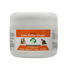 Lime Sulfur Pet Skin Cream - Pet Care and Veterinary Treatment for Itchy and Dry Skin - Safe Solution for Dog;  Cat;  Puppy;  Kitten; (size: 2 oz)