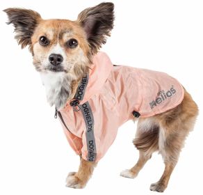 Dog Helios 'Torrential Shield' Waterproof Multi-Adjustable Pet Dog Windbreaker Raincoat (Color: Pink, size: small)