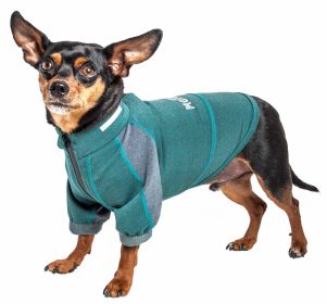 Dog Helios 'Eboneflow' Mediumweight 4-Way-Stretch Flexible And Breathable Performance Dog Yoga T-Shirt (Color: Green, size: X-Large)