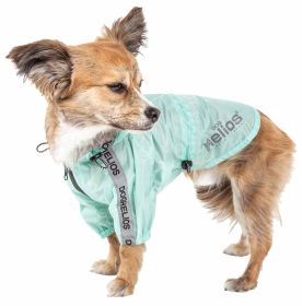 Dog Helios 'Torrential Shield' Waterproof Multi-Adjustable Pet Dog Windbreaker Raincoat (Color: Green, size: medium)