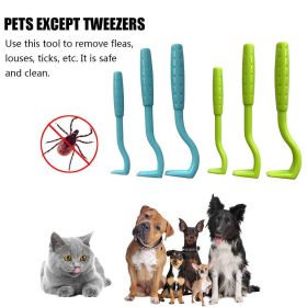 3pcs Flea Remover Hook Tick Remover Tweezer Tick Pull Pet Cat Dog Accessaries Tick Tool Pet Mites Flea Extractor Pet Supplies (Color: Green, size: 3pcs)