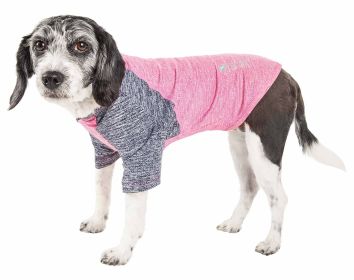 Pet Life Active 'Hybreed' 4-Way Stretch Two-Toned Performance Dog T-Shirt (Color: Pink, size: small)