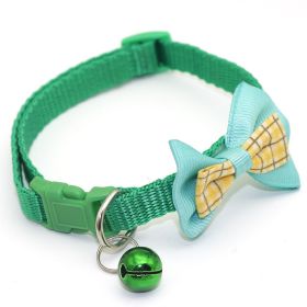 Bowknot Collars; Pet Collar With Bell & Buckle; Cute Pet Supplies For Decoration (Color: Green, size: M)