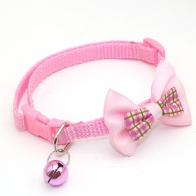 Bowknot Collars; Pet Collar With Bell & Buckle; Cute Pet Supplies For Decoration (Color: Pink, size: M)