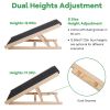 Foldable Wooden Dog Ramp for High Beds Non Slip Heights Adjustable Pet Cat Ramp for Couch Car SUV