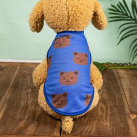 Pet Clothes; Summer New Pet Dog Clothes Thin Vest Bird's Eye Printing; Pet Clothes For Dogs And Cats (Color: Blue, size: S)