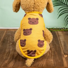 Pet Clothes; Summer New Pet Dog Clothes Thin Vest Bird's Eye Printing; Pet Clothes For Dogs And Cats (Color: Yellow, size: M)