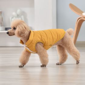 Pet Dog Fluffy Coat; Pet Life Sporty Lightweight Folding Dog Coat For Winter; Warm Dog Sweater (Color: Yellow, size: M)