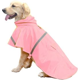 Dog Raincoats for Large Dogs with Reflective Strip Hoodie; Rain Poncho Jacket for Dogs (Color: B2-Orange, size: [S/M])