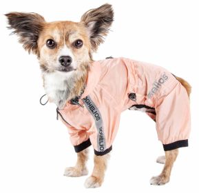 Dog Helios 'Torrential Shield' Waterproof Multi-Adjustable Full Bodied Pet Dog Windbreaker Raincoat (Color: Pink, size: X-Small)