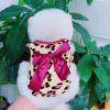 Winter Warm Pet Clothing For Small Dogs Soft Coral Vest Puppy Coat Leopard Print Dogs Costume