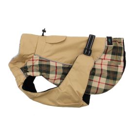 Alpine All-Weather Dog Coat (Color: Beige Plaid, size: 2X-Large)