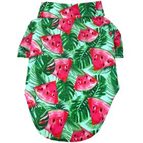 Hawaiian Camp Shirt (Color: Juicy Watermelon, size: 2X-Large)