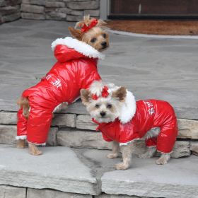 Red Ruffin It Dog Snow Suit Harness (size: Small/Medium)